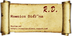 Romsics Diána névjegykártya